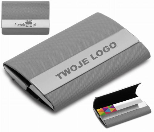 SZARY wizytownik DWUSTRONNY dla FIRM