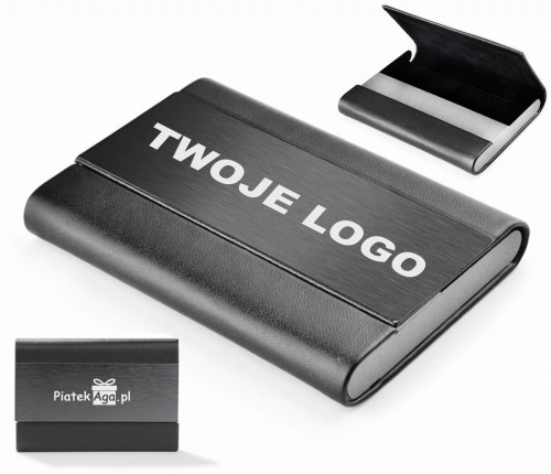 CZARNY wizytownik z EKOSKÓRKI dla FIRM