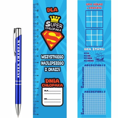 Zestaw dzień chłopaka zakładka linijka