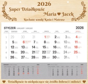 KALENDARZ WZÓR 6 DLA BABCI I DZIADKA