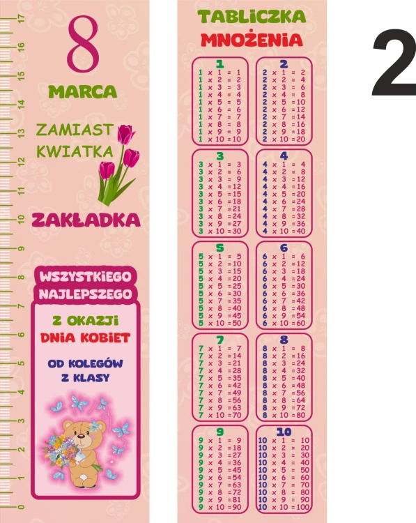 Dzień  kobiet linijka zakładka