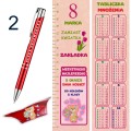 zestaw 3w1 krówka +długopis + zakładka linijka