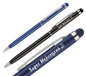 PREZENT na DZIEŃ MĘŻCZYZNY CHŁOPAKA-DŁUGOPIS TOUCHPAD SZKOŁA PRACA+GRAWER