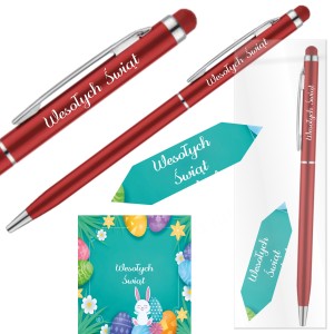 PREZENT na WIELKANOC - DŁUGOPIS TOUCH PEN + KRÓWKA