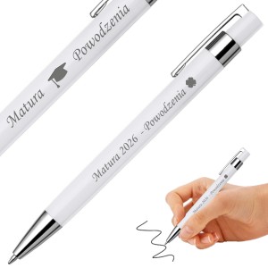 DŁUGOPIS PLASTIKOWY - Grawer - CZARNY WKŁAD MATURA EGZAMIN 8 KLAS