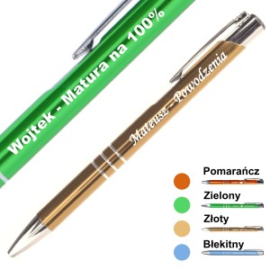 DŁUGOPIS  - PERSONALIZACJA -MATURA - EGZAMIN 8 KLAS - CZARNY WKŁAD