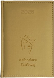  Kalendarz Książkowy A5 Dzienny złoty 2026 - Porcellana