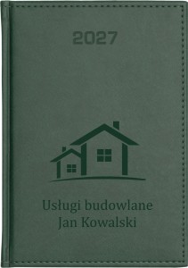  Kalendarz Książkowy A4 Dzienny ZIELONY 2027 - Vivella