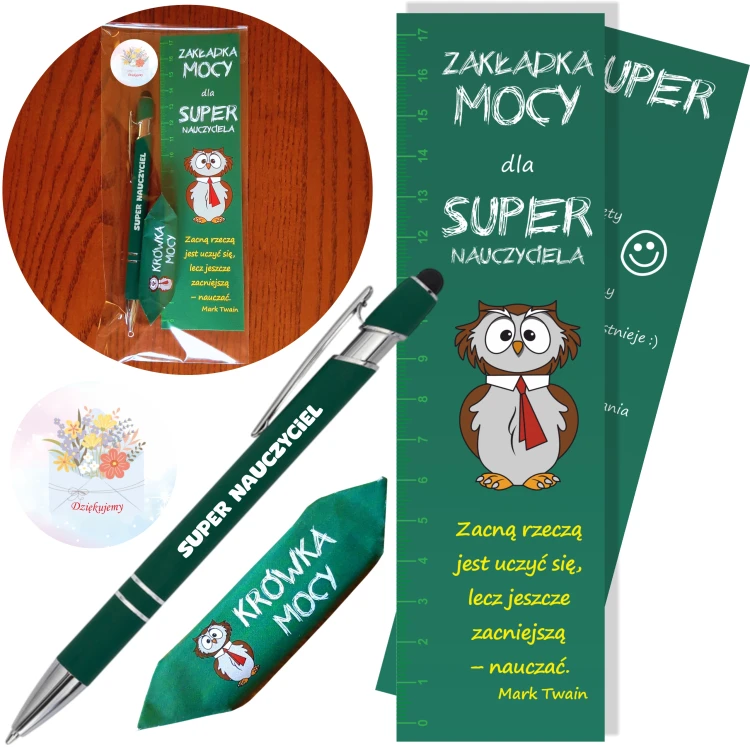 Nauczyciel krówka długopis zakładka.jpg