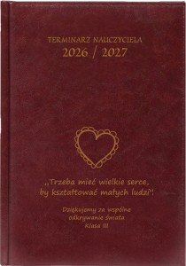 KALENDARZ NAUCZYCIELA BALADEK A5 Dzienny Bordowy 2026/27