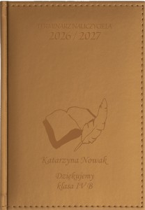 KALENDARZ NAUCZYCIELA ZŁOTY Porcellana A5 Dzienny 2026/27