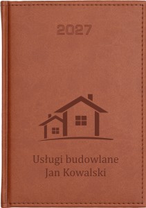 Kalendarz Książkowy B6 Dzienny Jasny Brązowy 2027 - Vivella