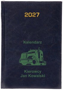 Kalendarz Książkowy B6 Dzienny Granatowy 2027 - Baladek