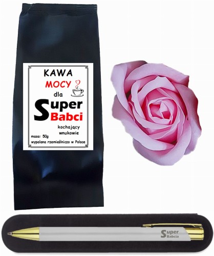PREZENT DLA MAMY- BABCI - NAUCZYCIELA - 3w1 -KAWA + MYDLANA RÓŻA + DŁUGOPIS SUPER BABCIA.jpg